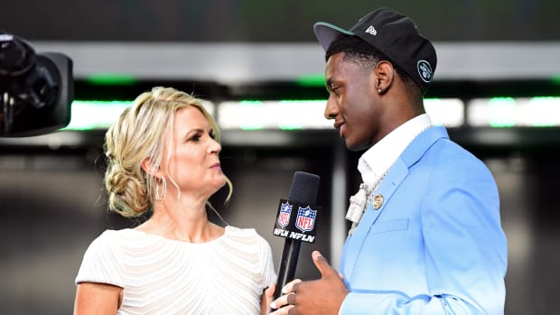 Cincinnati CB Sauce Gardner speaking to NFL Network after being selected by the Jets
